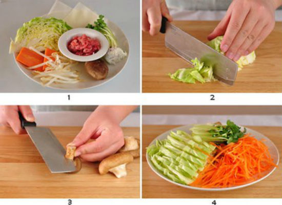 Các nguyên liệu cần có để làm nem chay cho khoảng 4 người ăn