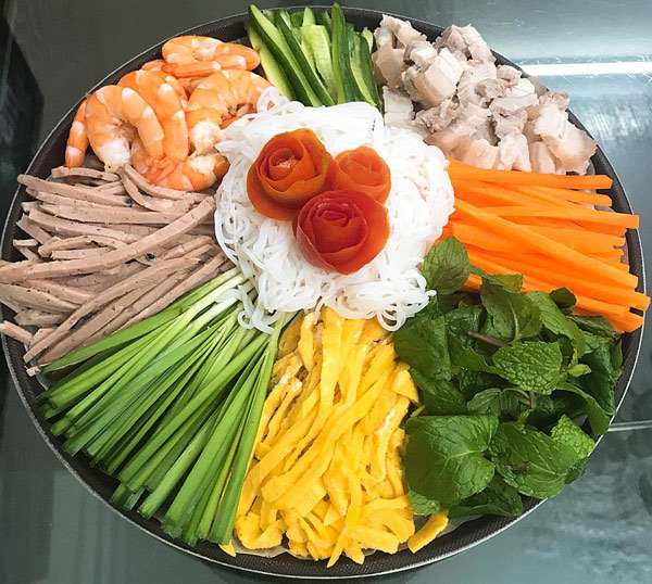 Nguyên liệu làm nem cuốn tôm thịt